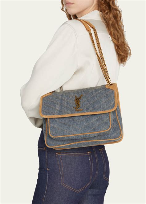 denim YSL handbag